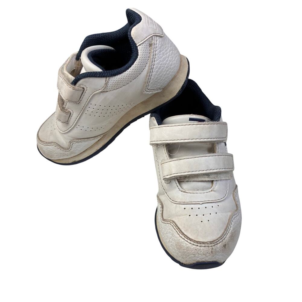 Tommy Hilfiger White Leather Sneakers Toddler Boys 9 Hook & Loop Closure Grandpa